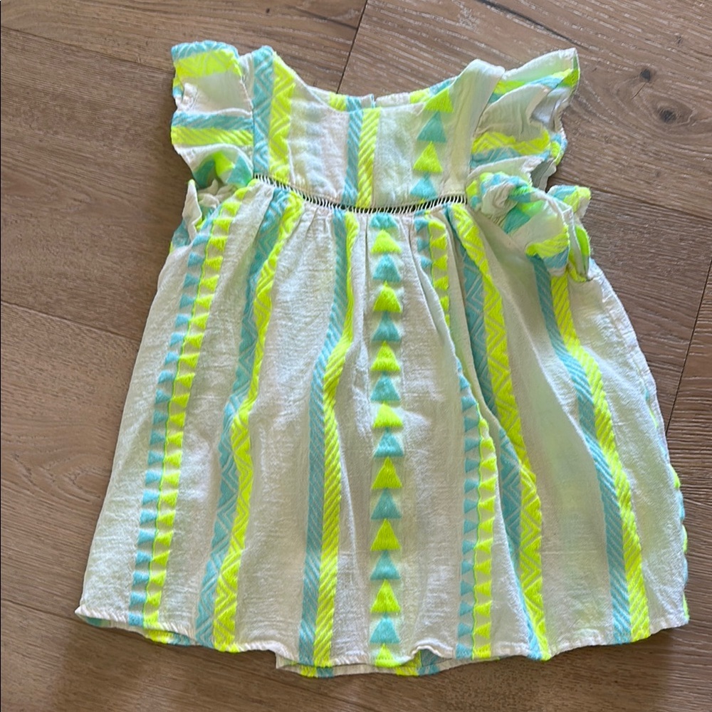 Kids Dress with Blue and Yellow Accents